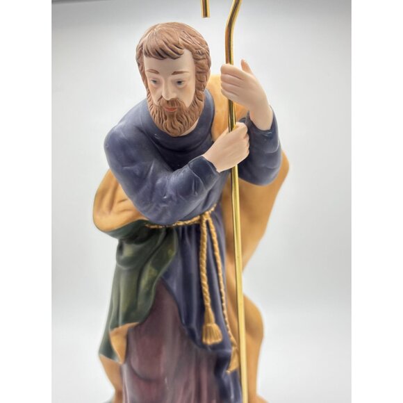 Vintage Kirkand Nativity Joseph Standing with Staff 75177 Porcelain 8 Inch - Picture 8 of 9